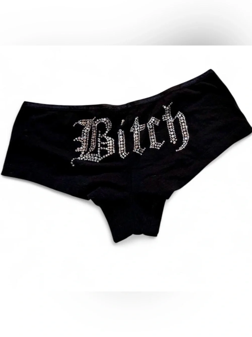 Black Rhinestone Hipster Briefs Sz M